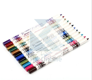 12 Pcs Professional SHIMMER EYELINER -Glitter Pencil Set, Cosmetic Lip Liner