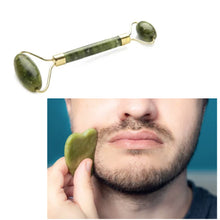 Load image into Gallery viewer, Marble JADE ROLLER &amp; GUA SHA Boxed Set &amp; 1 Kabuki Brush- Glow Boosting, De-Puffing, Deep Moisture Massage, Lifting &amp; Tightening