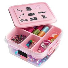 Load image into Gallery viewer, HK ONLINE 4 COMPARTMENT TRAY &amp; STORAGE HOBBY BOX -26cm x 25cm x 11cm Sewing Box, Screw Box, Jewellery Box, Storage Box, Craft Box, Bits &amp; Bobs