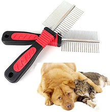 Load image into Gallery viewer, 1 Double Sided DOG GROOMING COMB -Fur Grooming Rake, Dog Dematting Tool, Pet Hair Deshedding Tool