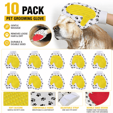Load image into Gallery viewer, 10 PACK Double Sided Dog GROOMING MITT -Remove Pet Hair, Gentle Massage Glove (10 PACK RANDOM)