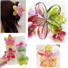 Load image into Gallery viewer, HK Online 9PK ETHEREAL Hair CLAW CLIPS -RAINBOW Flower Hair Clips, Ponytail HAIR BOBBLES, Hair BANDS, Large FLOWER CLAW CLIPS 8cm (RANDOM COLOURS)
