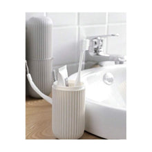 Load image into Gallery viewer, EXPANDING TOILETRY BAG Organiser &amp; TOOTHBRUSH, TOOTHPASTE HOLDER CUP Set -Zipped Section, Snap on Closure, Travel, Holiday, Overnight Stay
