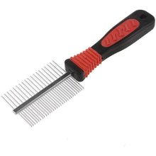 Load image into Gallery viewer, 1 Double Sided DOG GROOMING COMB -Fur Grooming Rake, Dog Dematting Tool, Pet Hair Deshedding Tool