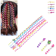 Load image into Gallery viewer, 6 SPIRAL RAINBOW HAIR CURLERS -Hair Rollers With Gems, Spiral Hair Ties, Twist Braid Hair Jewellery, Phone Cord Hair Ties, Party, Bridesmaid