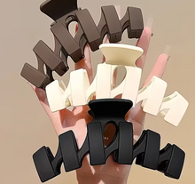 Load image into Gallery viewer, HK Online 3 WAVE HAIR CLAW CLIPS -10.1cm XL HAIR CLAWS, Matte BLACK, BROWN &amp; TAUPE, Up Do HAIR Clips, Large CLAW CLIPS