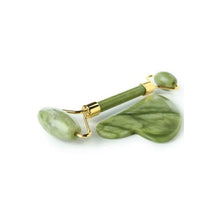 Load image into Gallery viewer, Marble JADE ROLLER &amp; GUA SHA Boxed Set &amp; 1 Kabuki Brush- Glow Boosting, De-Puffing, Deep Moisture Massage, Lifting &amp; Tightening