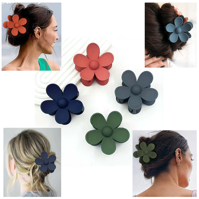 4 WOODLAND MATT DAISY Hair CLAW CLIPS -Holiday, Gifting