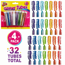 Load image into Gallery viewer, 32 PACK GLITTER TUBES -Decorate Paper, Card Making, Fabric, Dries With A Shimmering 3D Look, Arts &amp; Craft