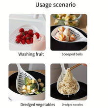 Load image into Gallery viewer, Long Handled Colander Pasta Scoop -Strainer Ladle, Pasta Drainer, Wash Fruit &amp; Veg, Handled Sieve, Strainer Basket, Sieve &amp; Serve
