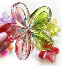 Load image into Gallery viewer, HK Online 9PK ETHEREAL Hair CLAW CLIPS -RAINBOW Flower Hair Clips, Ponytail HAIR BOBBLES, Hair BANDS, Large FLOWER CLAW CLIPS 8cm (RANDOM COLOURS)