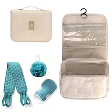 Load image into Gallery viewer, EXPANDING TOILETRY BAG Organiser &amp; TOOTHBRUSH, TOOTHPASTE HOLDER CUP Set -Zipped Section, Snap on Closure, Travel, Holiday, Overnight Stay