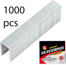 Load image into Gallery viewer, 1000pcs 23/23 HEAVY DUTY STAPLES -Strong Penetrating Power, Ultra Heavy Duty Pins, Bind Paper, Books, Wood, Fabric, Carpet or Other Materials, Staple for Office Home