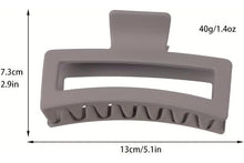 Load image into Gallery viewer, 4 MEGA CLAW CLIPS &amp; 4 CHIFFON SCRUNCHIES -HAIR CLAWS, Ponytail HAIR BOBBLES, Hair BANDS, 13cm CLAW CLIPS