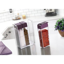 Load image into Gallery viewer, HK Online Set 3 SPICE JAR Set &amp; Storage Stand -BPA Free Storage Canisters, Counter Top Herb Jars