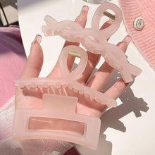 Load image into Gallery viewer, 3 QUARTZ PINK Hair CLAW CLIPS -CLAW HAIR TIES, Ponytail HAIR BOBBLES, Hair BANDS, Large CLAW CLIPS