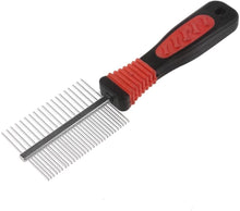 Load image into Gallery viewer, 1 Double Sided DOG GROOMING COMB -Fur Grooming Rake, Dog Dematting Tool, Pet Hair Deshedding Tool