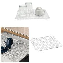 Load image into Gallery viewer, 29cm SINK DRAINING MAT -31 x 31cm Clutter Free Draining -Counter Top Dish Rack, Mug &amp; Cutlery Holder, Drip Tray