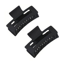 Load image into Gallery viewer, 2 BLACK Hair CLAW CLIPS &amp; 3 SATIN Hair SCRUNCHIES HAIR TIES -Ponytail HAIR BOBBLES, Hair BANDS, Large CLAW CLIPS (5pc Set)