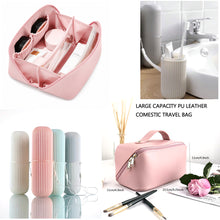 Load image into Gallery viewer, EXPANDING TOILETRY BAG HOLDALL &amp; 8PC HAIRDRESSING SET - Zipped Section Toiletry Bag, Snap on Closure, Travel, Holiday, Overnight Stay