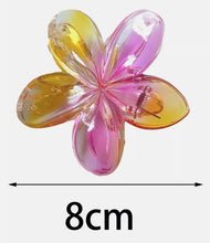 Load image into Gallery viewer, HK Online 9PK ETHEREAL Hair CLAW CLIPS -RAINBOW Flower Hair Clips, Ponytail HAIR BOBBLES, Hair BANDS, Large FLOWER CLAW CLIPS 8cm (RANDOM COLOURS)