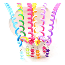 Load image into Gallery viewer, 6 SPIRAL RAINBOW HAIR CURLERS -Hair Rollers With Gems, Spiral Hair Ties, Twist Braid Hair Jewellery, Phone Cord Hair Ties, Party, Bridesmaid