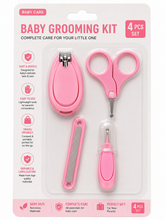 Load image into Gallery viewer, 2 PACK BABY GROOMING SET -Pink Manicure &amp; Pedicure Set, Safe &amp; Gentle, Travel Friendly, Scissors, Clippers, Ear Pick &amp; File (PINK)