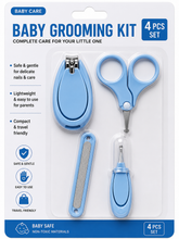 Load image into Gallery viewer, 2 PACK BABY GROOMING SET -Blue Manicure &amp; Pedicure Set, Safe &amp; Gentle, Travel Friendly, Scissors, Clippers, Ear Pick &amp; File (BLUE)