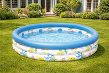 Load image into Gallery viewer, HK Online 122cm x 25cm INFLATABLE 3 RING PADDLING POOL -140 Litre Capacity, 3 Interconnected Air Chambers With Valve. Thick, Soft Wall Paddling Pool (48" Pool x 10" High)