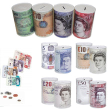 Load image into Gallery viewer, 1 £5 COIN TIN -Sterling Bank Note MONEY TIN -Piggy Bank, COIN Jar, Cash, SAVINGS Tin, 15 x 10cm Money Box, Birthday Money, Holiday &amp; Christmas Fund (Copy) (Copy)