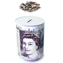 Load image into Gallery viewer, 1 £20 COIN TIN -Sterling Bank Note MONEY TIN -Piggy Bank, COIN Jar, Cash, SAVINGS Tin, 15 x 10cm Money Box, Birthday Money, Holiday &amp; Christmas Fund