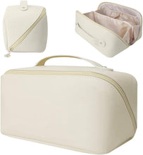 Load image into Gallery viewer, 3pcs EXPANDING TOILETRY BAG, COMB Lash Curler &amp; Foundation Brush -Makeup Travel Case, Cosmetic Bag, Easy Closure, Travel, Holiday, Overnight Stay