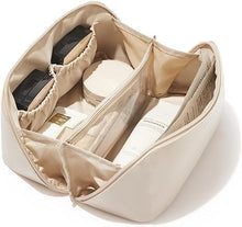 Load image into Gallery viewer, 3pcs EXPANDING TOILETRY BAG, COMB Lash Curler &amp; Foundation Brush -Makeup Travel Case, Cosmetic Bag, Easy Closure, Travel, Holiday, Overnight Stay