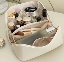 Load image into Gallery viewer, 3pcs EXPANDING TOILETRY BAG, COMB Lash Curler &amp; Foundation Brush -Makeup Travel Case, Cosmetic Bag, Easy Closure, Travel, Holiday, Overnight Stay