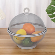 Load image into Gallery viewer, Grey Mesh Fruit Basket &amp; Ring Peeler -Handled Fruit Basket, MESH Fruit Bowl 27cm, Bread Basket, Keep UNWANTED Pets Out, Decorative Woven Table Piece