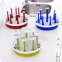 Load image into Gallery viewer, Round Glass &amp; Mug Holder, Drainer, Rack with Draining Tray -Vegetable &amp; Dish Drainer