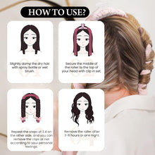 Load image into Gallery viewer, 4 Pcs HEATLESS HAIR CURLERS -1 CURLING Rod Headband Flexible Hair Roller, 2 SATIN Scrunchies &amp; 1 CLAW Hair Clip