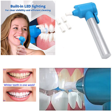 TEETH WHITENING Kit -Electric Teeth LED Light Polishing Kit, Stain Remover, Teeth Cleaning Tools, 5 Polishing Cups, Press To Activate A Brighter & Whiter Smile