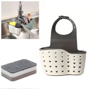 1 WHITE TAP Sponge SOAP Holder & Sponge Included -Easy Fasten, Sink DRAINING Caddy, Dishcloth Holder, Soap Sponge Holder (Copy)