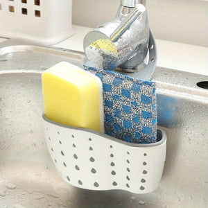 1 WHITE TAP Sponge SOAP Holder & Sponge Included -Easy Fasten, Sink DRAINING Caddy, Dishcloth Holder, Soap Sponge Holder (Copy)