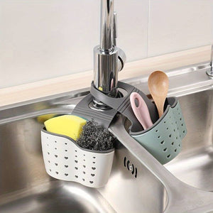 1 WHITE TAP Sponge SOAP Holder & Sponge Included -Easy Fasten, Sink DRAINING Caddy, Dishcloth Holder, Soap Sponge Holder (Copy)