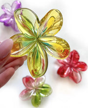 Load image into Gallery viewer, HK Online 9PK ETHEREAL Hair CLAW CLIPS -RAINBOW Flower Hair Clips, Ponytail HAIR BOBBLES, Hair BANDS, Large FLOWER CLAW CLIPS 8cm (RANDOM COLOURS)