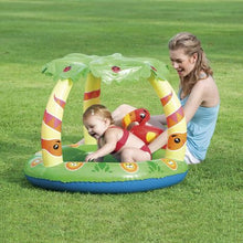 Load image into Gallery viewer, Bestway 'UV Careful' JUNGLE PADDLING POOL -26L Soft Comfort Floor &amp; Palm Sunshade W99 x L91 x H71cm