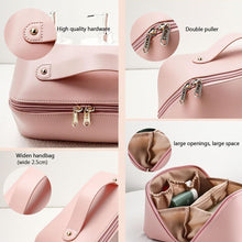 Load image into Gallery viewer, EXPANDING TOILETRY BAG Organiser &amp; TOOTHBRUSH, TOOTHPASTE HOLDER CUP Set -Zipped Section, Snap on Closure, Travel, Holiday, Overnight Stay