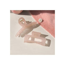Load image into Gallery viewer, 3 QUARTZ PINK Hair CLAW CLIPS -CLAW HAIR TIES, Ponytail HAIR BOBBLES, Hair BANDS, Large CLAW CLIPS