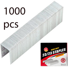 Load image into Gallery viewer, 1000pcs 23/23 HEAVY DUTY STAPLES -Strong Penetrating Power, Ultra Heavy Duty Pins, Bind Paper, Books, Wood, Fabric, Carpet or Other Materials, Staple for Office Home