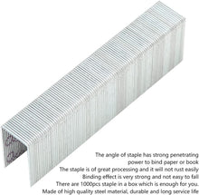 Load image into Gallery viewer, 1000pcs 23/23 HEAVY DUTY STAPLES -Strong Penetrating Power, Ultra Heavy Duty Pins, Bind Paper, Books, Wood, Fabric, Carpet or Other Materials, Staple for Office Home