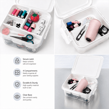 Load image into Gallery viewer, HK ONLINE 4 COMPARTMENT TRAY &amp; STORAGE HOBBY BOX -26cm x 25cm x 11cm Sewing Box, Screw Box, Jewellery Box, Storage Box, Craft Box, Bits &amp; Bobs