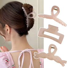 Load image into Gallery viewer, 3 QUARTZ PINK Hair CLAW CLIPS -CLAW HAIR TIES, Ponytail HAIR BOBBLES, Hair BANDS, Large CLAW CLIPS