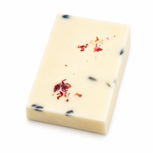 Load image into Gallery viewer, Handmade Natural SOLID BODY LOTION BAR (LARGE 80g) -Cocoa &amp; Shea Butter, Coconut Oil, Beeswax, Crushed Dried Flowers, Natural Essential Oils (Lavender, Peony  &amp; Rose)
